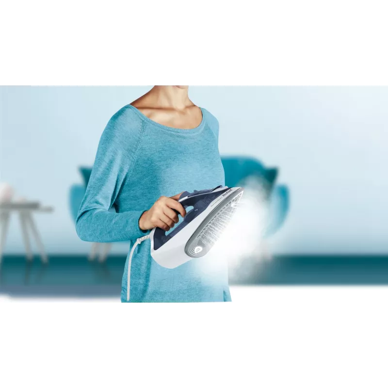 Tefal Express Steam FV2837 Dry & Steam iron Cerilium soleplate 2400 W Blue, Grey, White