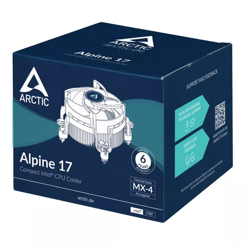 Air cooler ARCTIC Alpine 17 Compact Intel CPU Cooler
