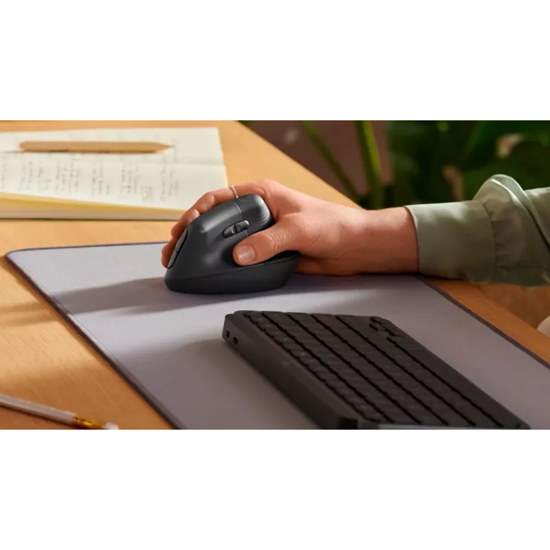 LOGITECH Lift Vertical Ergonomic Mouse - Right Handed - Wireless - Graphite Black