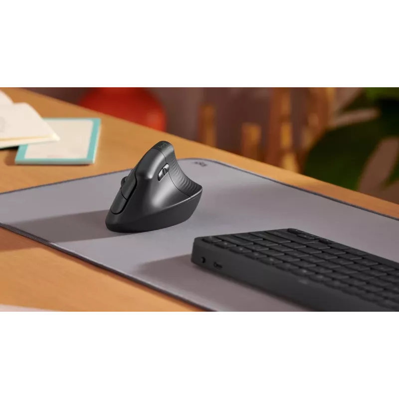 LOGITECH Lift Vertical Ergonomic Mouse - Right Handed - Wireless - Graphite Black