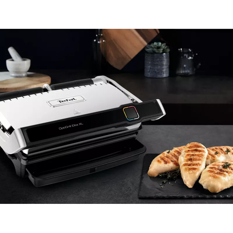 Contact grill Tefal OptiGrill Elite XL GC760D Stainless steel 2200W