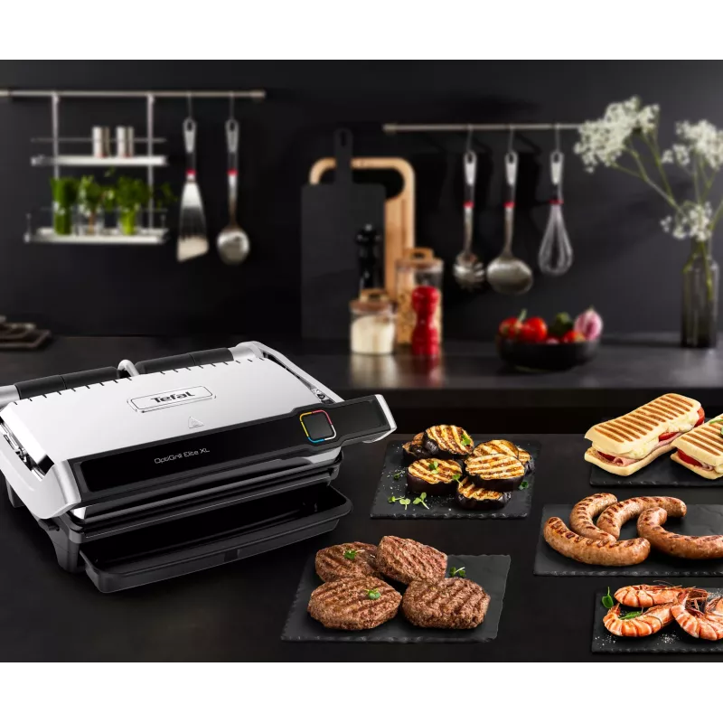 Contact grill Tefal OptiGrill Elite XL GC760D Stainless steel 2200W