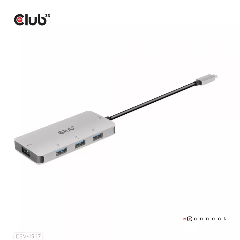 CLUB3D 4-Port USB-A Hub for USB-C – 10Gbps Fast Transfer