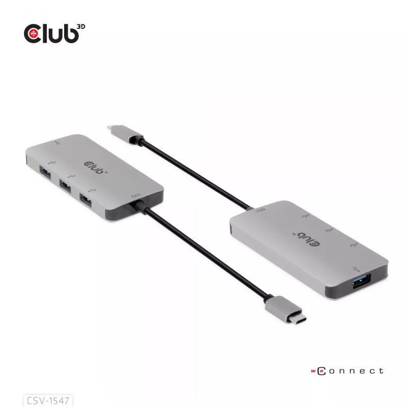CLUB3D 4-Port USB-A Hub for USB-C – 10Gbps Fast Transfer