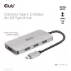 CLUB3D 4-Port USB-A Hub for USB-C – 10Gbps Fast Transfer