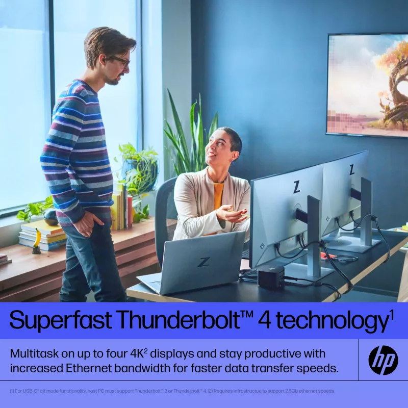 HP Thunderbolt Dock 120W G4, Wired, Thunderbolt 4, Black, Kensington, China, Thailand, Taiwan, Business