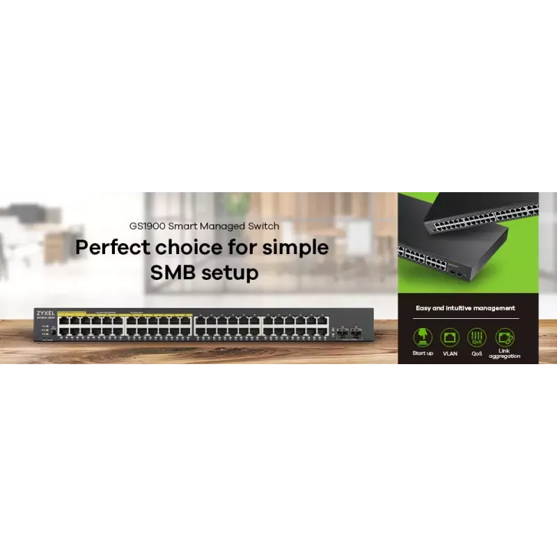 Zyxel GS1900-48-EU0102F network switch L2 Gigabit Ethernet (10/100/1000) Black