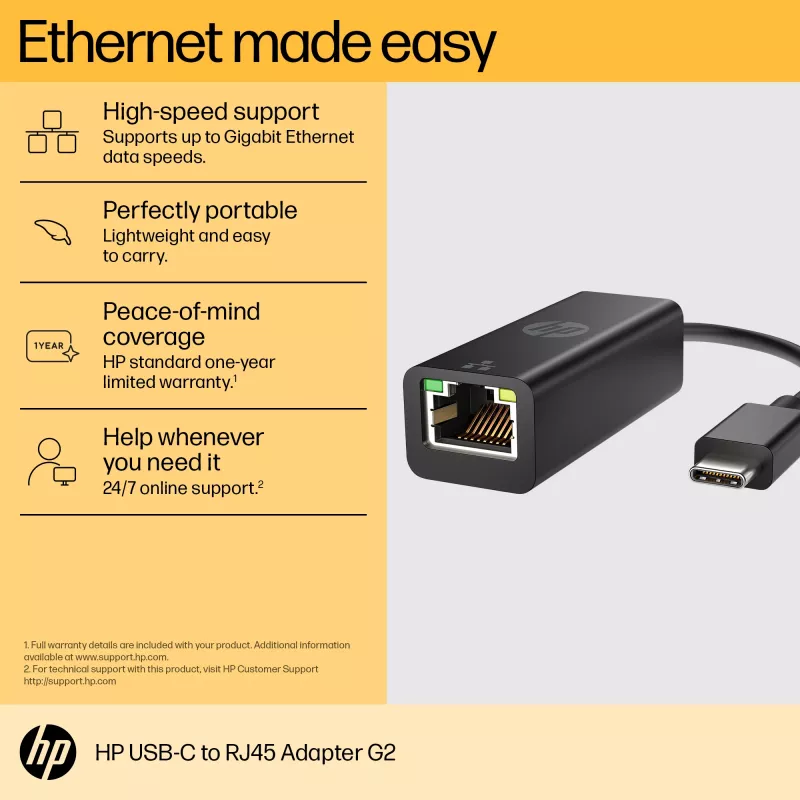 Adapter RJ-45 HP USB-C to RJ45 Adapter G2
