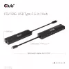 CLUB3D USB Gen1 Type-C, 6-in-1 Hub with HDMI 8K30Hz, 2xUSB Type-A, RJ45 and 2xUSB Type-C, Data and PD charging 100 watt