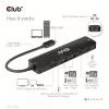 CLUB3D USB Gen1 Type-C, 6-in-1 Hub with HDMI 8K30Hz, 2xUSB Type-A, RJ45 and 2xUSB Type-C, Data and PD charging 100 watt