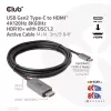 CLUB3D USB Gen2 Type-C to HDMI 4K120Hz 8K60Hz HDR10 with DSC1.2 Active Cable M/M 3m / 9.84ft