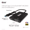 CLUB3D USB Gen1 Type-C/-A to Dual HDMI (4K/30Hz) / VGA (1080/60Hz)