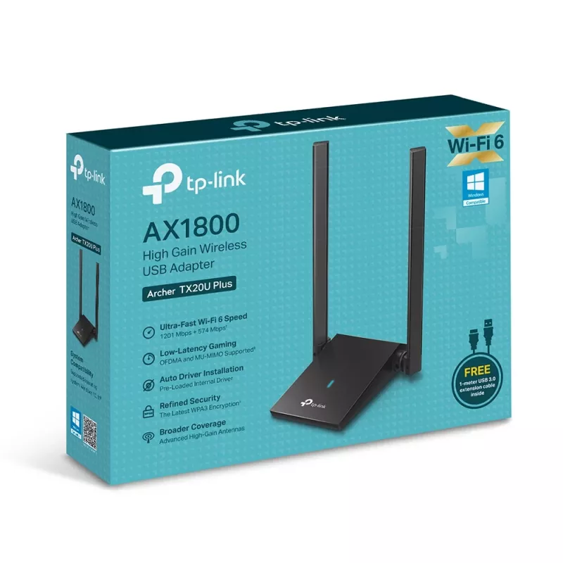 Wireless Adapter TP-Link AX1800 Dual Antennas 2.4GHz 5GHz Wi-Fi 6