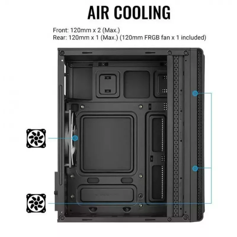 Aerocool Evo Mini RGB Micro ATX Mini Tower Case, Black, Window