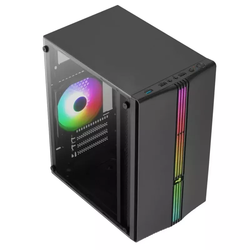 Aerocool Evo Mini RGB Micro ATX Mini Tower Case, Black, Window