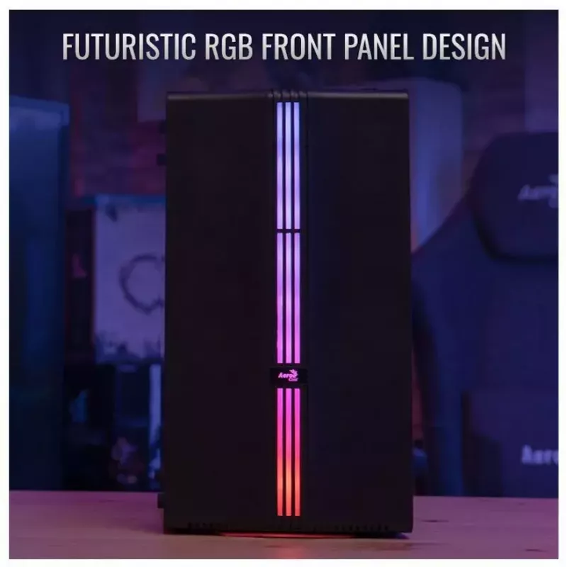 Aerocool Evo Mini RGB Micro ATX Mini Tower Case, Black, Window