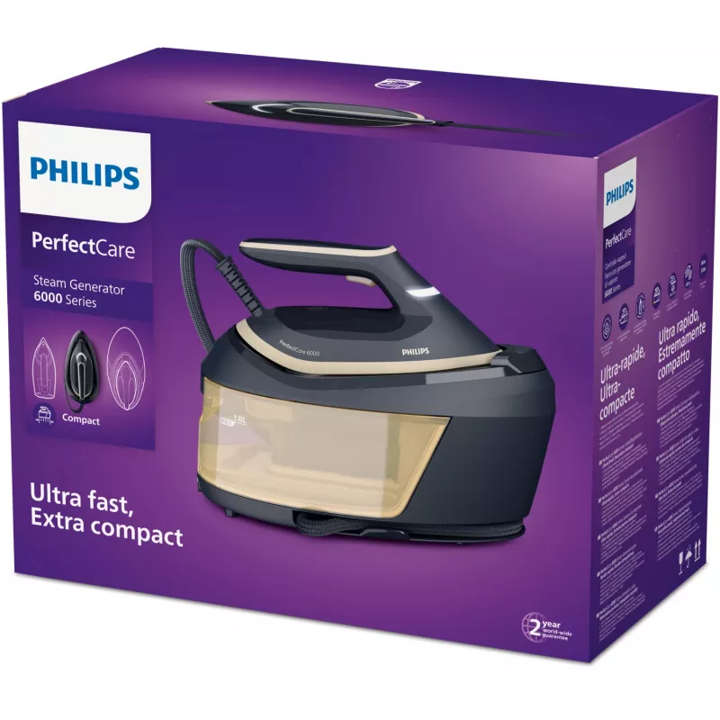 Steam ironing station Philips PSG6066/20 — 2400 W, 600 g/min boost, 1.8 L tank, SteamGlide Advanced soleplate