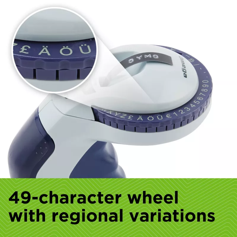 DYMO Omega Embossing Label Maker | Small Label Maker with Turn-Click Wheel and Ergonomic Design | For HomeDIY & Crafting (£/€ÄÖ & Ü)