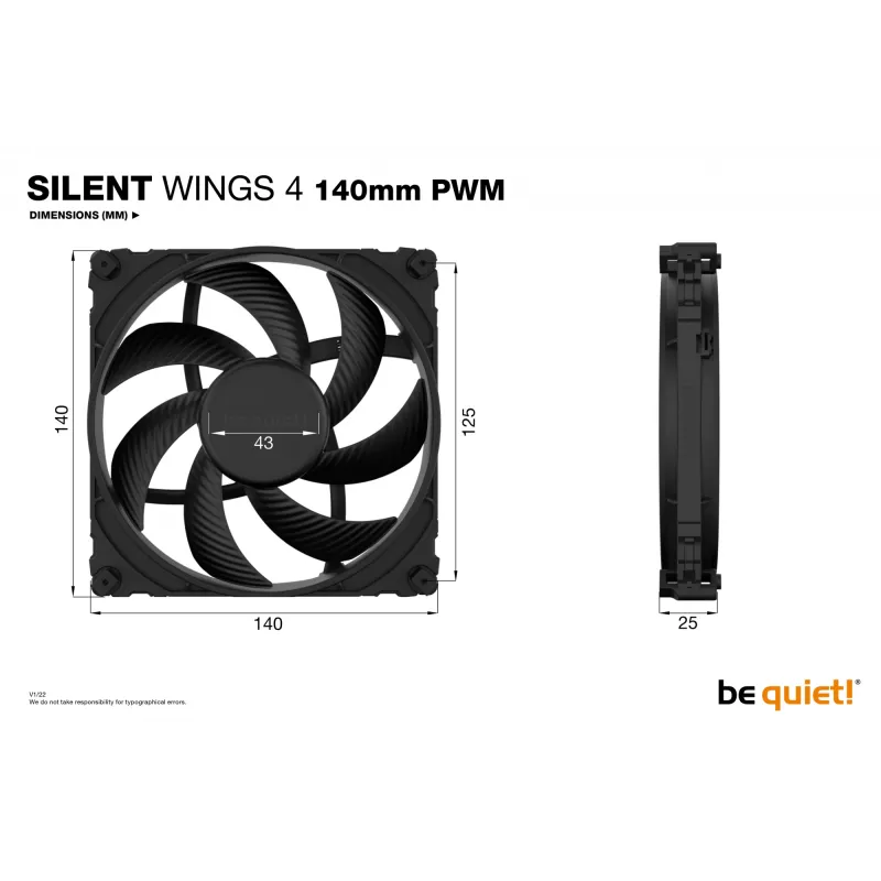 be quiet! SILENT WINGS 4 | 140mm PWM Computer case Fan 14 cm Black 1 pc(s)