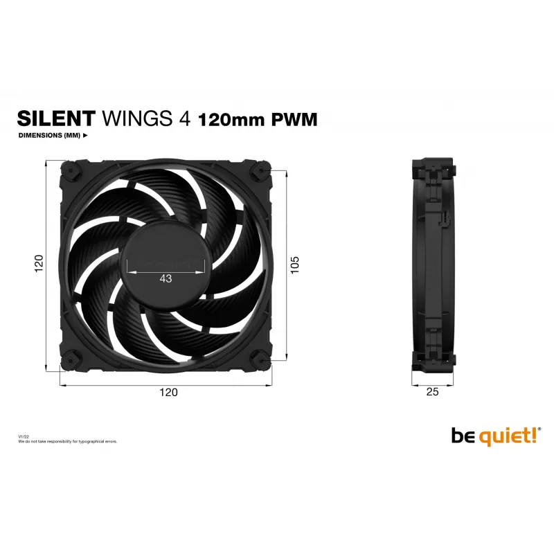 be quiet SILENT WINGS 4 | 120mm PWM Computer case Fan 12 cm Black 1 pc(s)