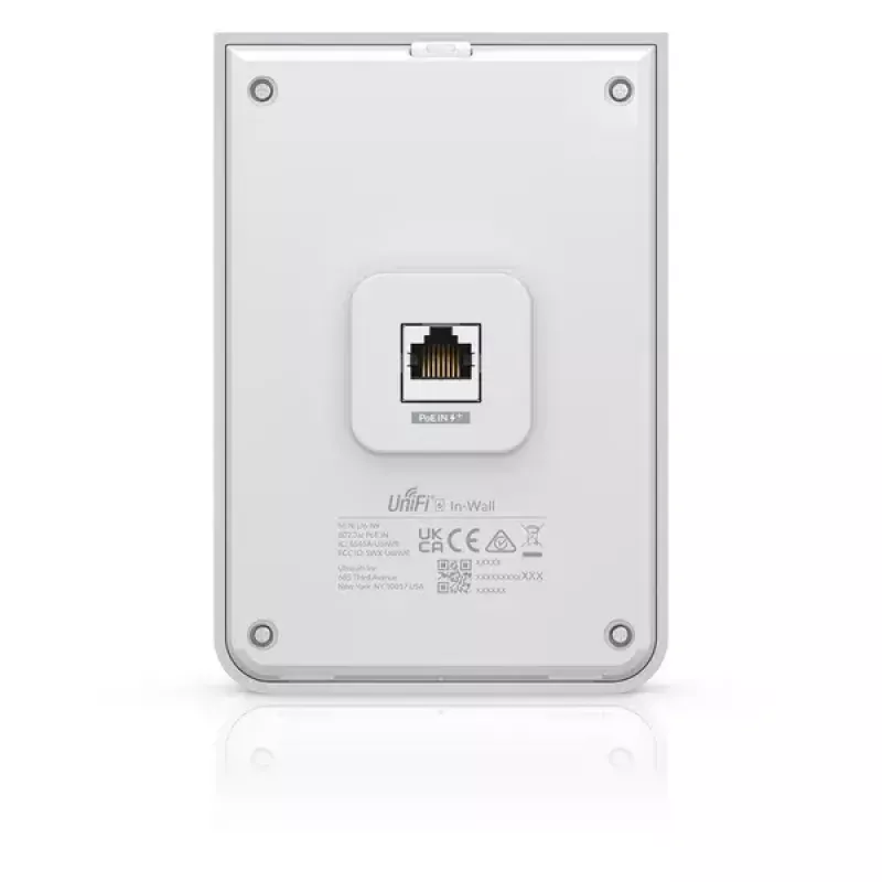 Access Point UBIQUITI Unifi 6 In-Wall U6-IW — dual-band 2.4/5 GHz, 4800 Mbit/s, 5x RJ-45, PoE, white