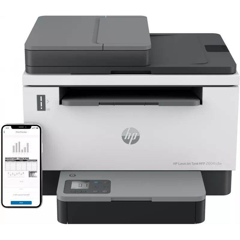 HP LaserJet Tank MFP 2604sdw Printer, Laser, Mono printing, 600 x 600 DPI, A4, Direct printing, Black, Grey