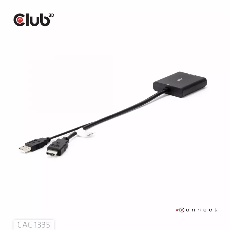 CLUB3D HDMI + Micro USB to DisplayPort™ 4K120Hz or 8K30Hz M/F Active Adapter