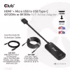 CLUB3D HDMI + Micro USB to USB Type-C 4K120Hz or 8K30Hz M/F Active Adapter