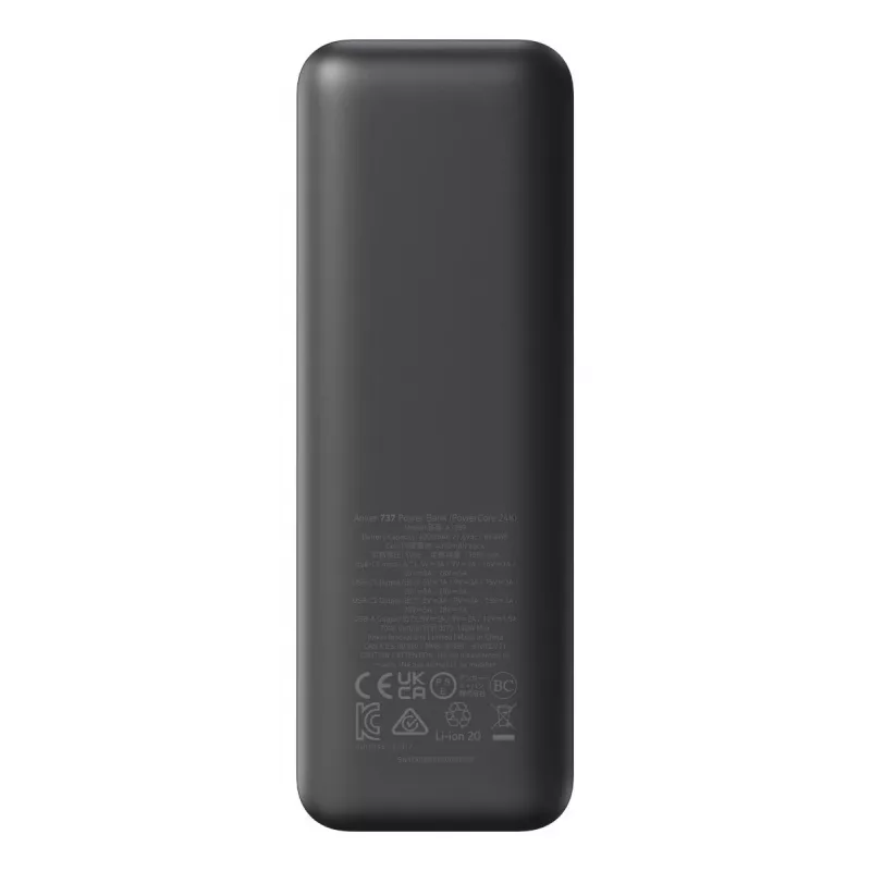 Portable charger Anker 737 (A1289011) — 24000 mAh, 140W, 2× USB-C + 1× USB-A, Silver/Black