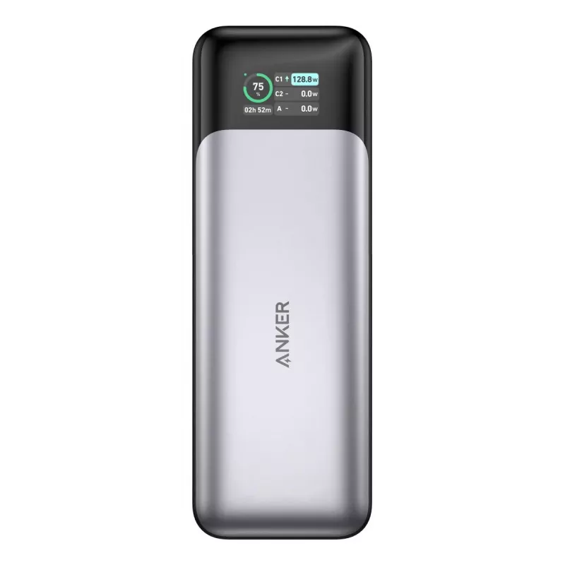 Portable charger Anker 737 (A1289011) — 24000 mAh, 140W, 2× USB-C + 1× USB-A, Silver/Black
