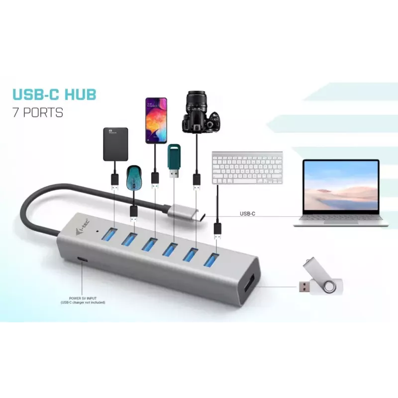 i-tec USB-C Charging Metal HUB 7 Port USB 3.2 Gen 1 Type-C Type-A