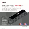 CLUB3D USB4™ Gen3x2 Type-C, 6-in-1 Hub with HDMI™ 8K60Hz or 4K120Hz, 2xUSB Type-A(10G), Ethernet RJ45(2.5G) and 2xUSB Type-C, 1x Data(10G) and 1xPD3.0 charging 100 watt