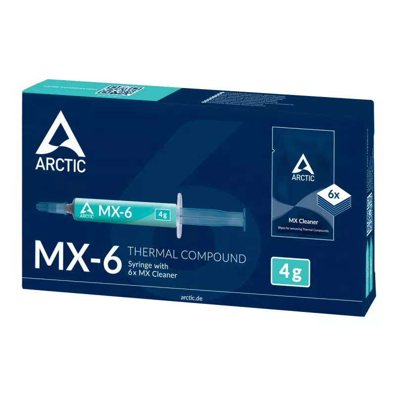 ARCTIC MX-6 ULTIMATE Performance Thermal Paste + MX Cleaner, Thermal grease, Grey, 4 g, 1 pc(s), 66 mm, 120 mm
