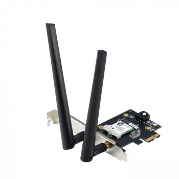 Internal WLAN card ASUS PCE-AXE5400 — PCIe, Wi‑Fi 6E tri‑band (2.4/5/6 GHz), 2402 Mbps, Bluetooth 5.2