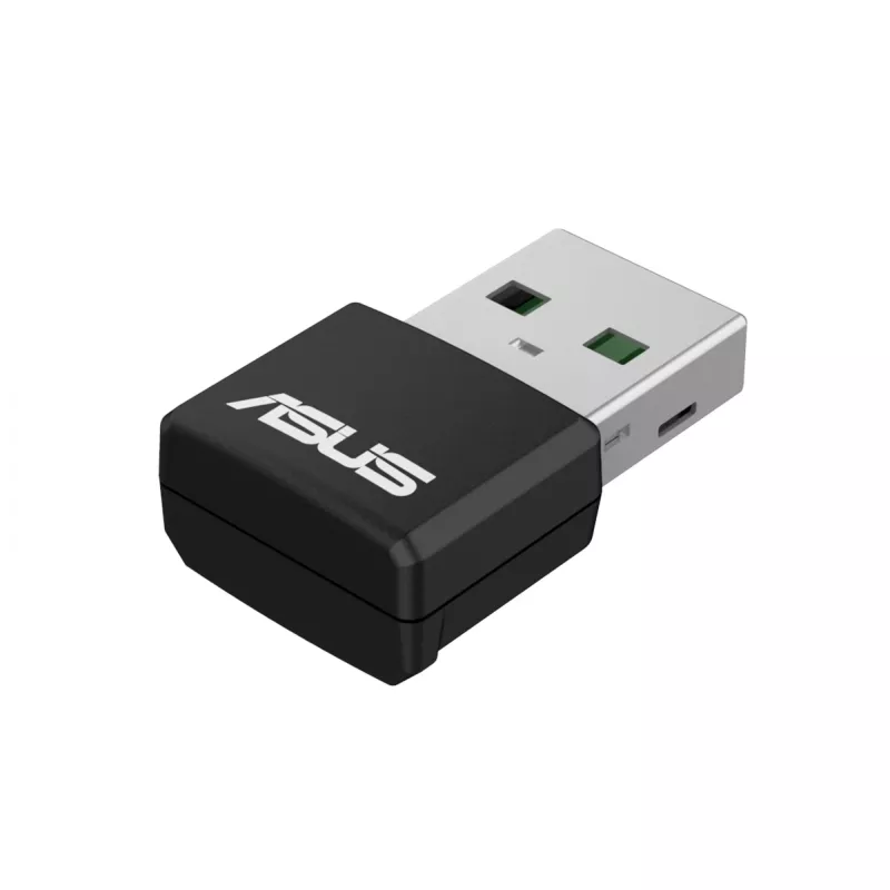 Network Adapter ASUS USB-AX55 Nano AX1800 Wi‑Fi 6 dual-band USB wireless adapter, 1800 Mbps, black