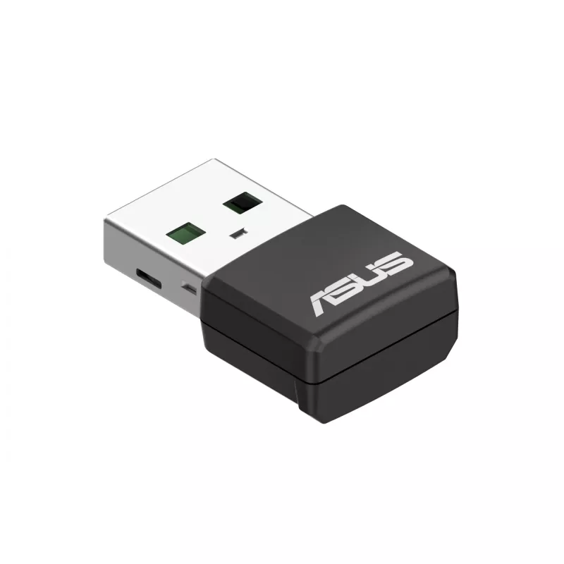 Network Adapter ASUS USB-AX55 Nano AX1800 Wi‑Fi 6 dual-band USB wireless adapter, 1800 Mbps, black