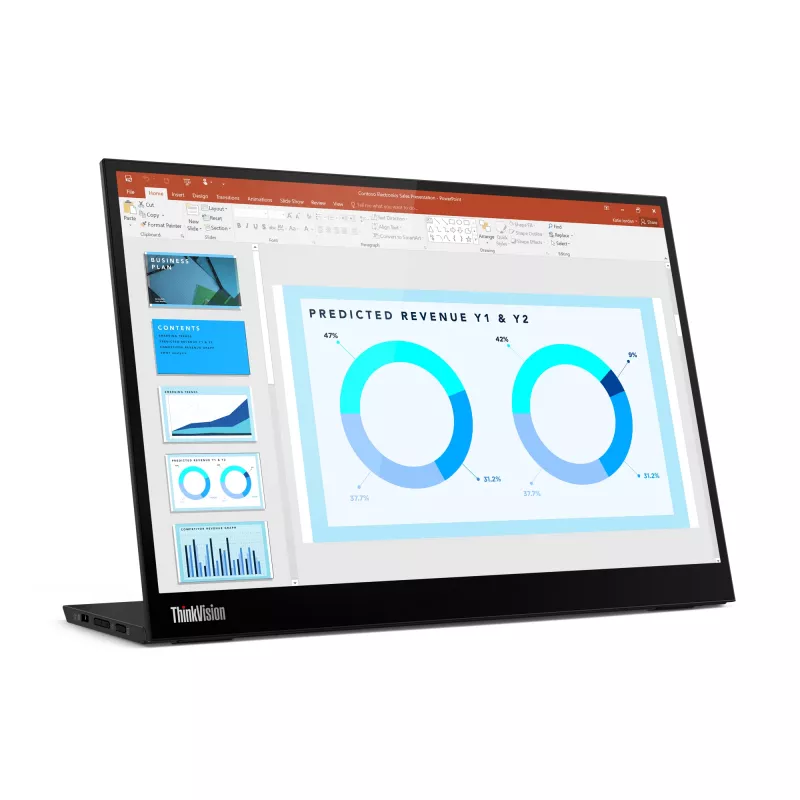 Lenovo ThinkVision M14d Monitor, 35.6 cm (14 inch), 2240 x 1400 pixels, 2.2K, LED, 8 ms, Black