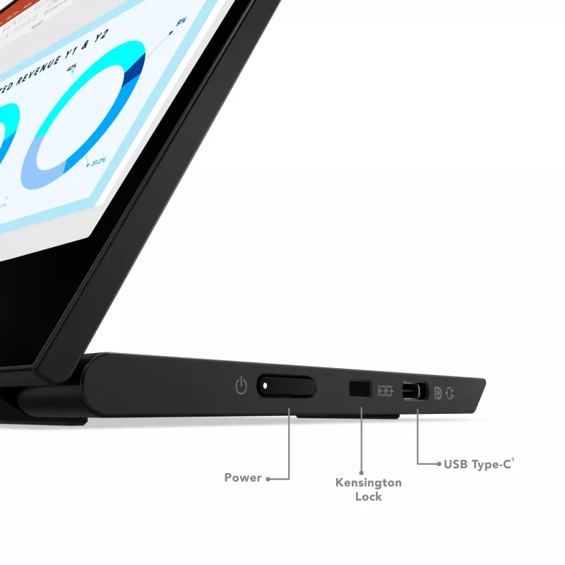 Lenovo ThinkVision M14d Monitor, 35.6 cm (14 inch), 2240 x 1400 pixels, 2.2K, LED, 8 ms, Black