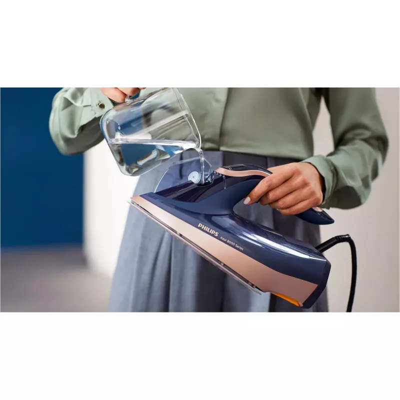 Steam iron Philips Azur 8000 Series DST8050/20 — 3000 W, 0.35 L, SteamGlide Elite soleplate, 85 g/min continuous, 260 g/min boost
