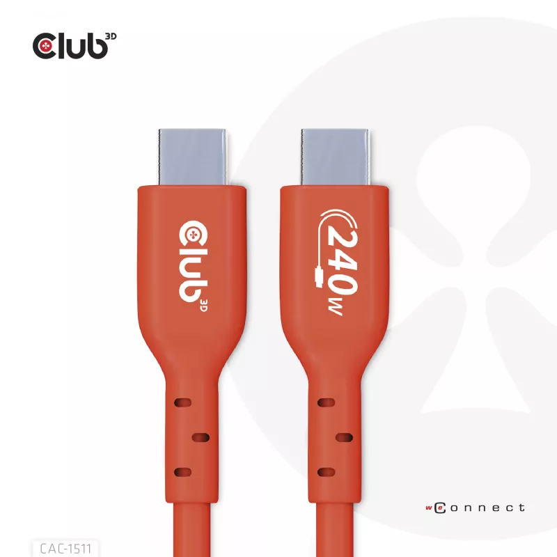 CLUB3D USB2 Type-C Bi-Directional USB-IF Certified Cable Data 480Mb, PD 240W(48V/5A) EPR M/M 1m / 3.23 ft