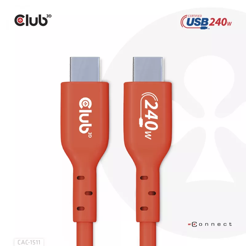 CLUB3D USB2 Type-C Bi-Directional USB-IF Certified Cable Data 480Mb, PD 240W(48V/5A) EPR M/M 1m / 3.23 ft