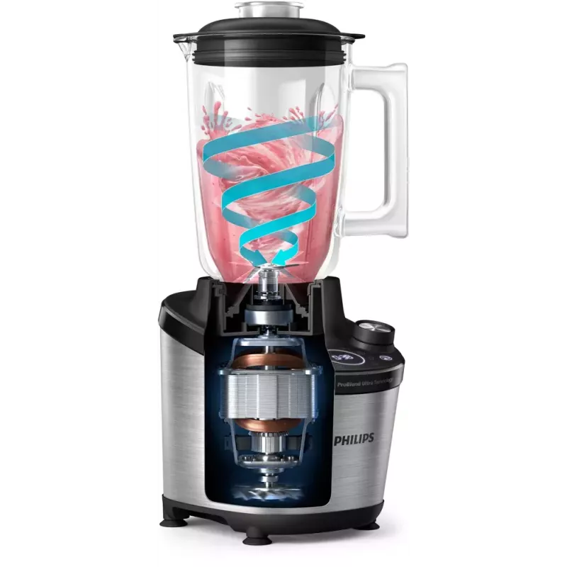 Tabletop blender Philips 7000 series HR3760/00 Black Metallic