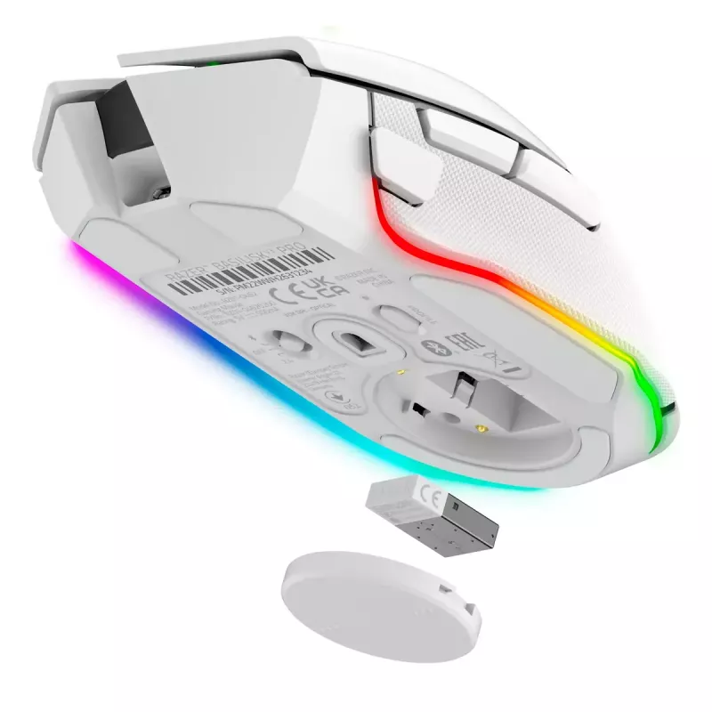 Gaming mouse Razer Basilisk V3 Pro — right-hand, optical 30,000 DPI, RF Wireless/Bluetooth/USB-C, white