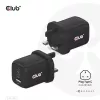 CLUB3D Travel Charger PPS 65Watt GAN technology, Triple port (2x USB Type-C + USB Type-A) Power Delivery(PD) 3.0 Support