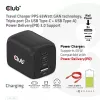 CLUB3D Travel Charger PPS 65Watt GAN technology, Triple port (2x USB Type-C + USB Type-A) Power Delivery(PD) 3.0 Support