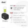 CLUB3D Travel Charger PPS 65Watt GAN technology, Triple port (2x USB Type-C + USB Type-A) Power Delivery(PD) 3.0 Support