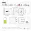 CLUB3D Travel Charger PPS 65Watt GAN technology, Triple port (2x USB Type-C + USB Type-A) Power Delivery(PD) 3.0 Support