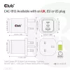 CLUB3D Travel Charger PPS 65Watt GAN technology, Triple port (2x USB Type-C + USB Type-A) Power Delivery(PD) 3.0 Support