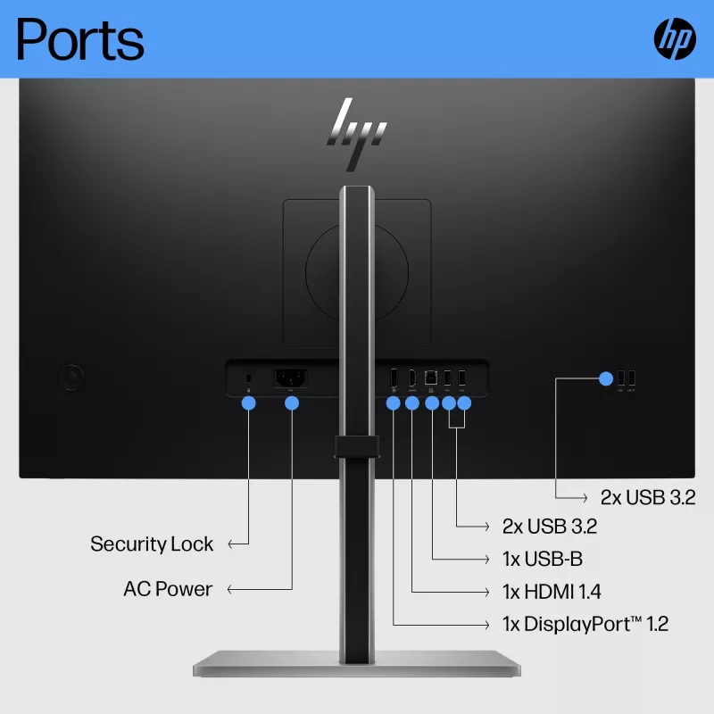 HP E27 G5 FHD Monitor, 68.6 cm (27 inch), 1920 x 1080 pixels, Full HD, LCD, 5 ms, Black