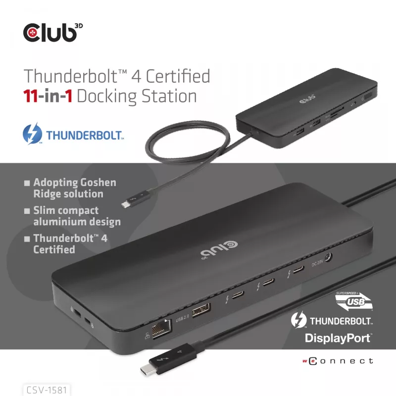Docking Station CLUB3D Thunderbolt 4 Certified 11-in-1 140W